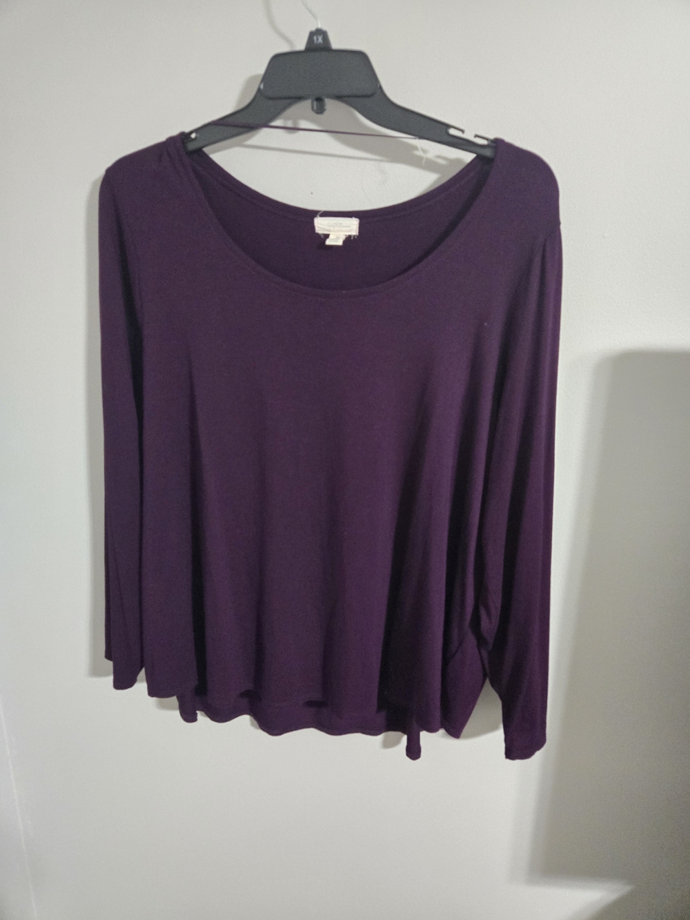 Cupio Long-Sleeve Scoop Neck Top - Plum